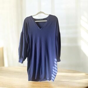 Lauren Ralph Lauren Navy V-Neck Sweater Dress